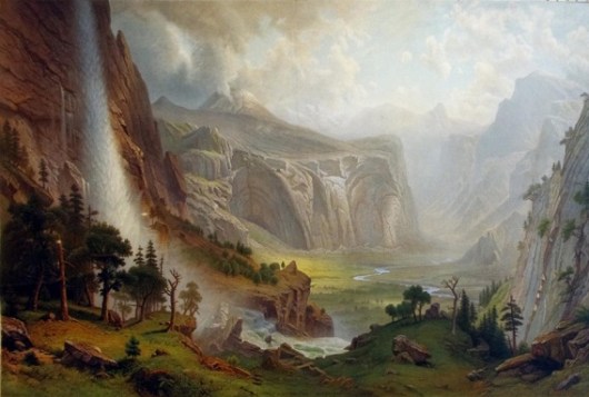 Albert Bierstadt Domes of the Yosemite, 1986 oil/canvas (10'H x 15'W)